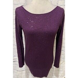 Alice + Olivia WOMEN'S CRYSTAL RHINESTONE Purple sweater Size S/M